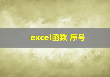 excel函数 序号